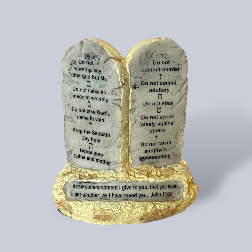 Vintage The Ten Commandments Resin Reproduction Biblical Replica Statue